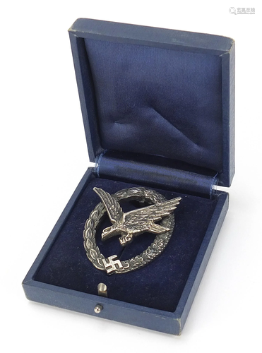 German military interest eagle badge with fitted box,