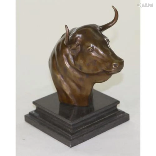 Bull Head Bronze Sculpture