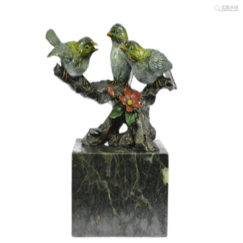 Bird of Paradise Bronze Sculpture on Marble Base