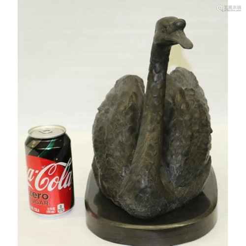 Lifelike Beautiful Swan Bronze Statue