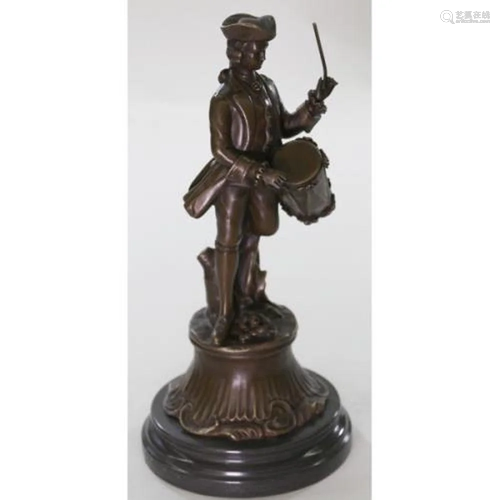 American Civil War Drummer Bronze Figurine