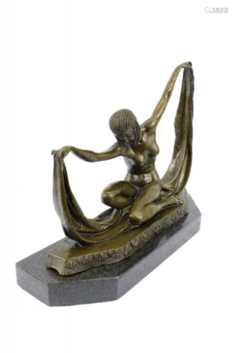 Modern Art Abstract Dancer Bronze Sculpture on Marble