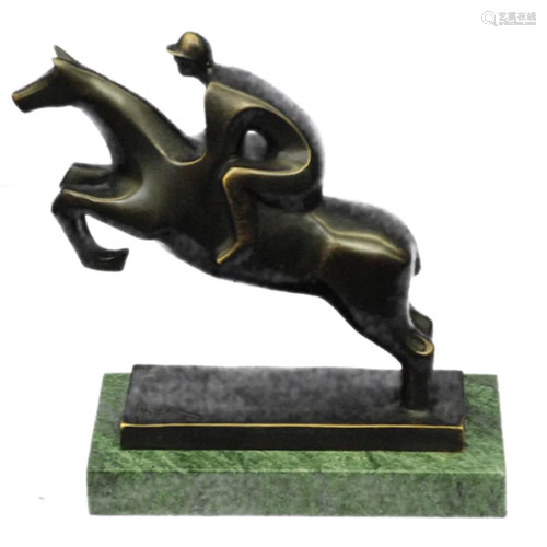 Sport Jockey on Horse Bronze Sculpture