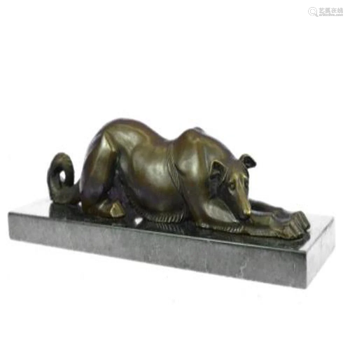 Loving Greyhound Dog Bronze Sculpture