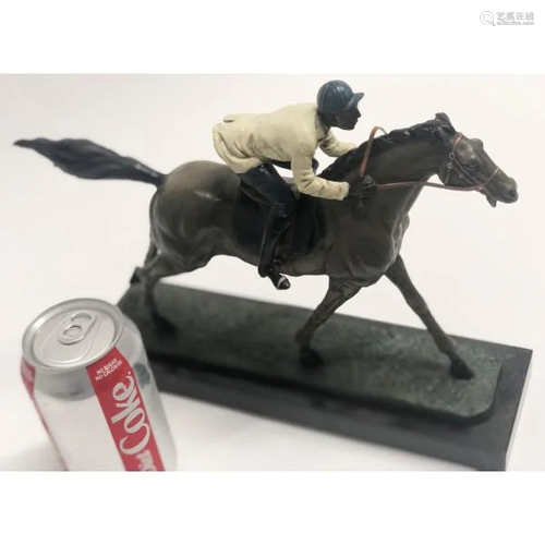 Jockey Riding Horse Bronze Statue