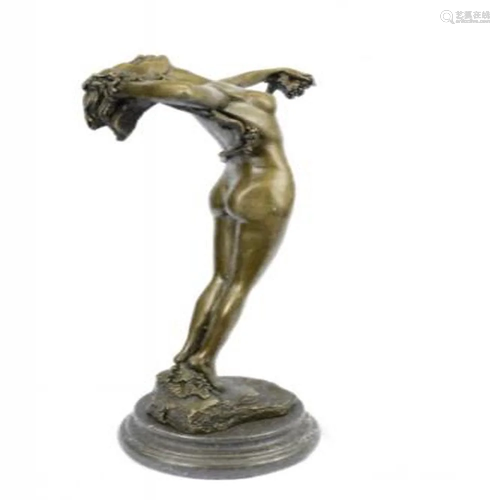 Nude Beauty Stretching Bronze Statue