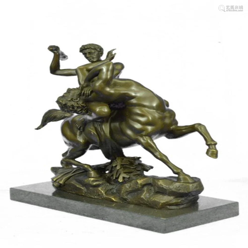 Fighting the Centaur Bianor Bronze Sculpture