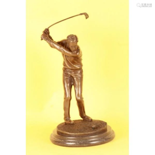 Happy Golfer Tee Off Bronze Sculpture