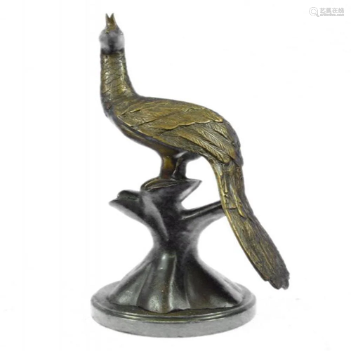 Beautiful Peacock Bird Animal Bronze Sculpture