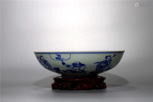 Qing Dynasty blue and white bowl,with Jiaqing