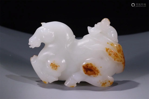 Old Stock,hetian jade ornamentï¼Œhorse shape.Dimension: