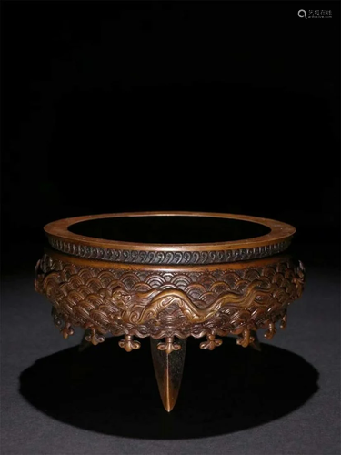 Old stock,copper incense burner,with Neitan Shejiao