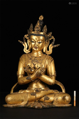 Copeer gilt buddha statue.Dimension: 55x38.5