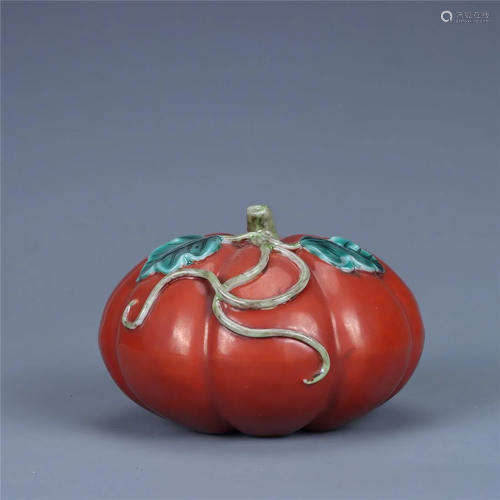 Old stock,porcelain pumpkin ornament,with Qianlong