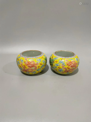 A set of Qing Dynasty yellow ground writing-brush