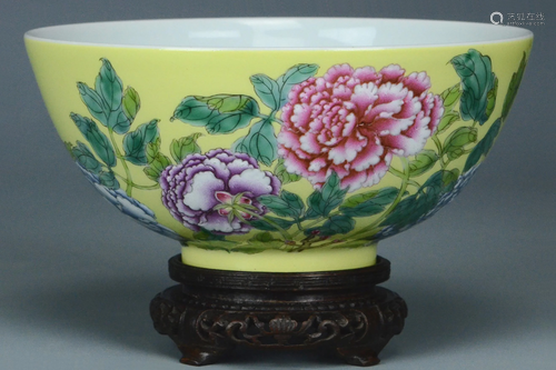 A QING DYNASTY FALANGCAI BOWL YONGZHENG MARK