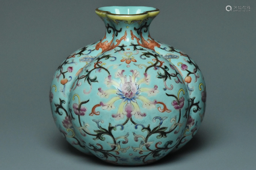 A FAMILLE ROSE VASE JIAQING MARK AND PERIOD