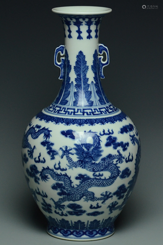 A DRAGON VASE QIANLONG MARK AND PERIOD