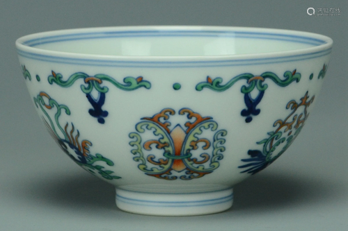 A DOUCAI BOWL YONGZHENG MARK AND PERIOD