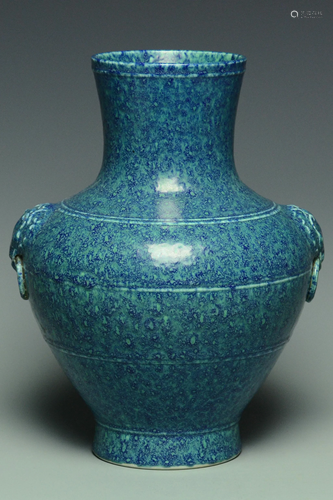 ROBIN'S-EGG GLAZED VASE QIANLONG MARK AND PERIOD