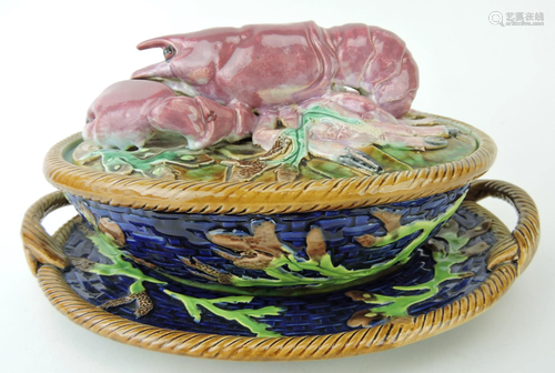 George Jones rare majolica pate box