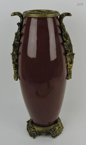 Porcelain vase with brass ormolu, 20