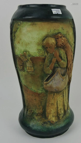 Amphora scenic vase with peasant