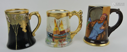 Pickard lot of 3 tankard mugs