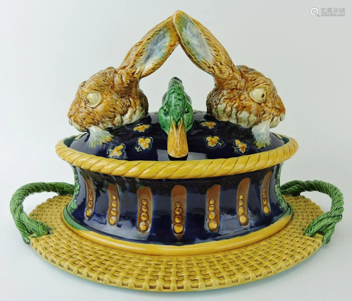 Minton iconic majolica game tureen and