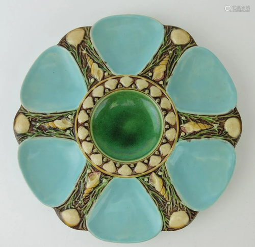 Minton majolica turquoise 6 well