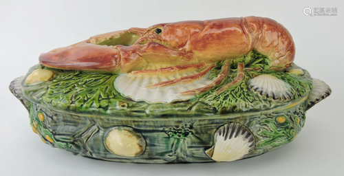 Minton majolica tureen, base with