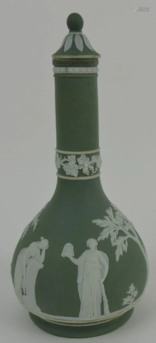 Wedgwood green jasperware decanter 9