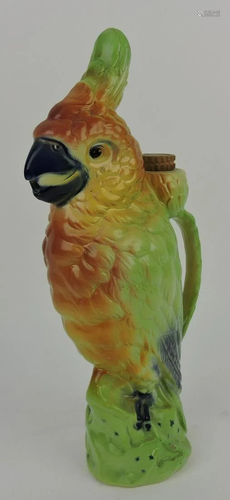 St. Clement majolica figural parrot