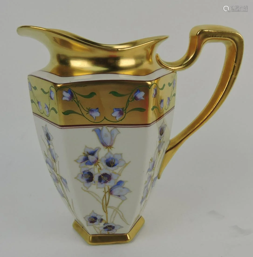 Pickard pitcher with floral motif, 8 1/2