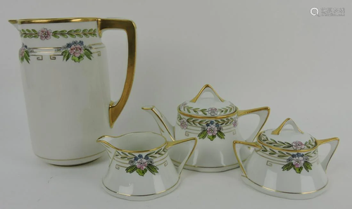 Pickard 3 piece tea set with matching