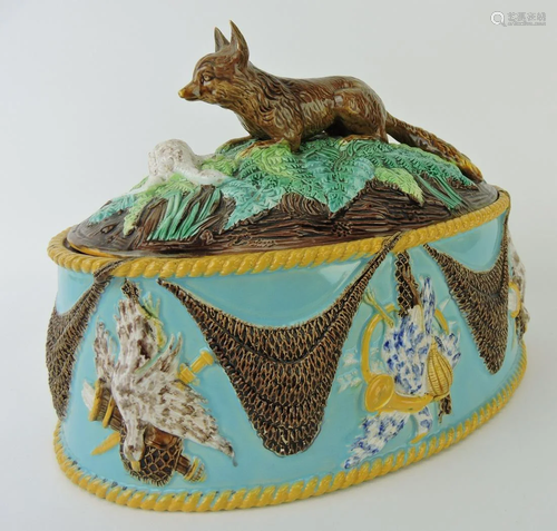 George Jones majolica game pie dish