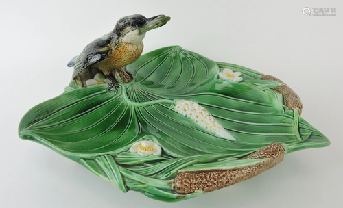 George Jones majolica three lobed