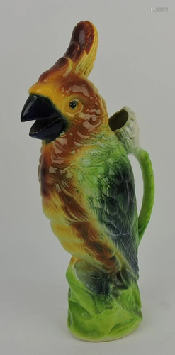 St. Clement majolica figural parrot