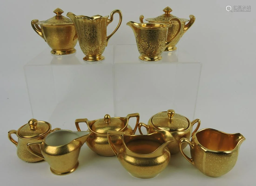 Pickard lot of 5 pair of gold cream and