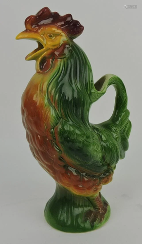 St. Clement majolica figural rooster