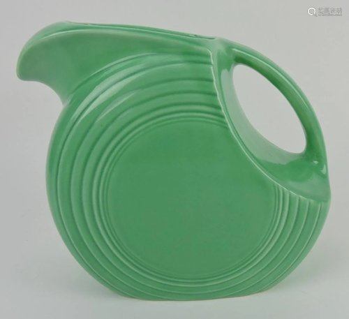 Vintage Fiesta green disc water pitcher