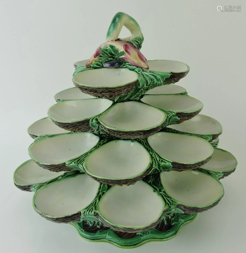 Minton majolica four tiered revolving