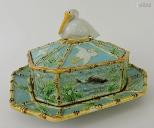 George Jones majolica sardine box