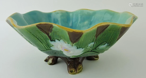 Holdcroft majolica water lily twig footed