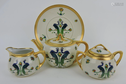 Pickard 3 piece tea set with matching