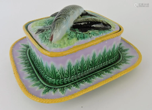 George Jones majolica sardine box