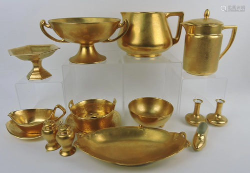 Pickard lot of 12 pieces with all over gold