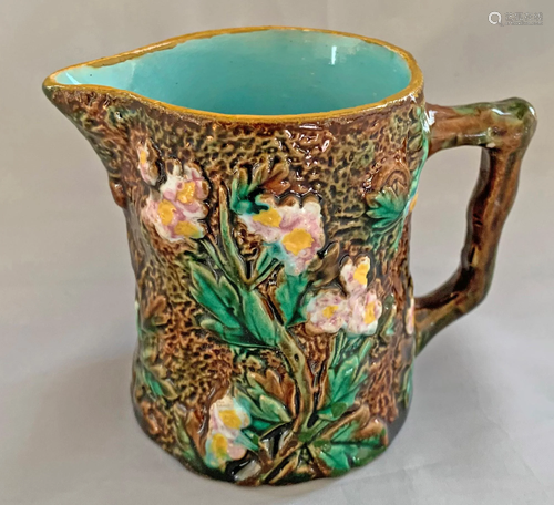 George Jones rustic majolica creamer