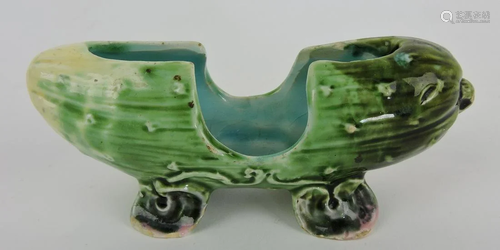 Continental majolica toothpick holder