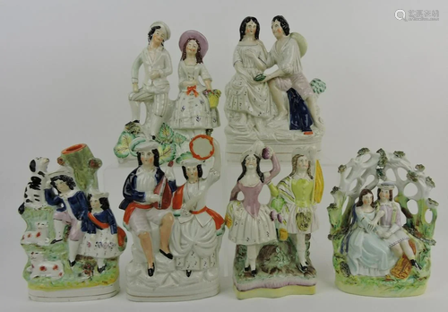 Staffordshire lot of 6 figures, 9